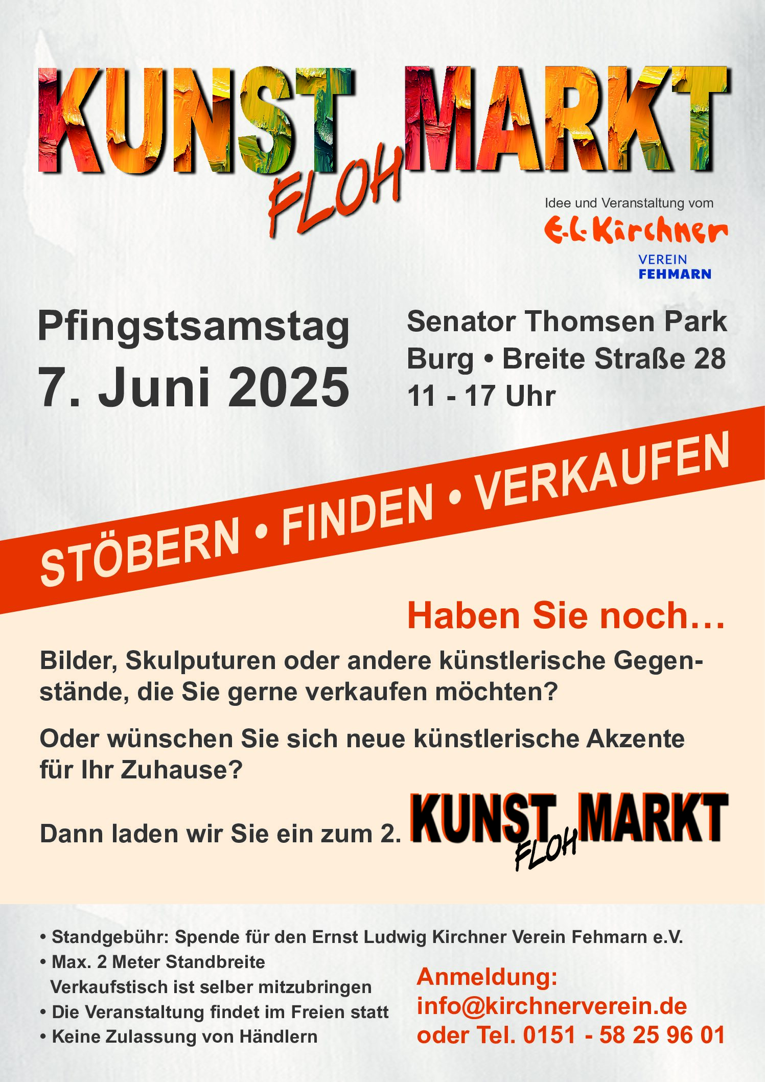 Plakat_Kunstflohmarkt_20250607_A3_mit_Uhrzeit Die Badenden-Wandtafeln von Ernst Ludwig Kirchner am Filmtheater Burg auf Fehmarn