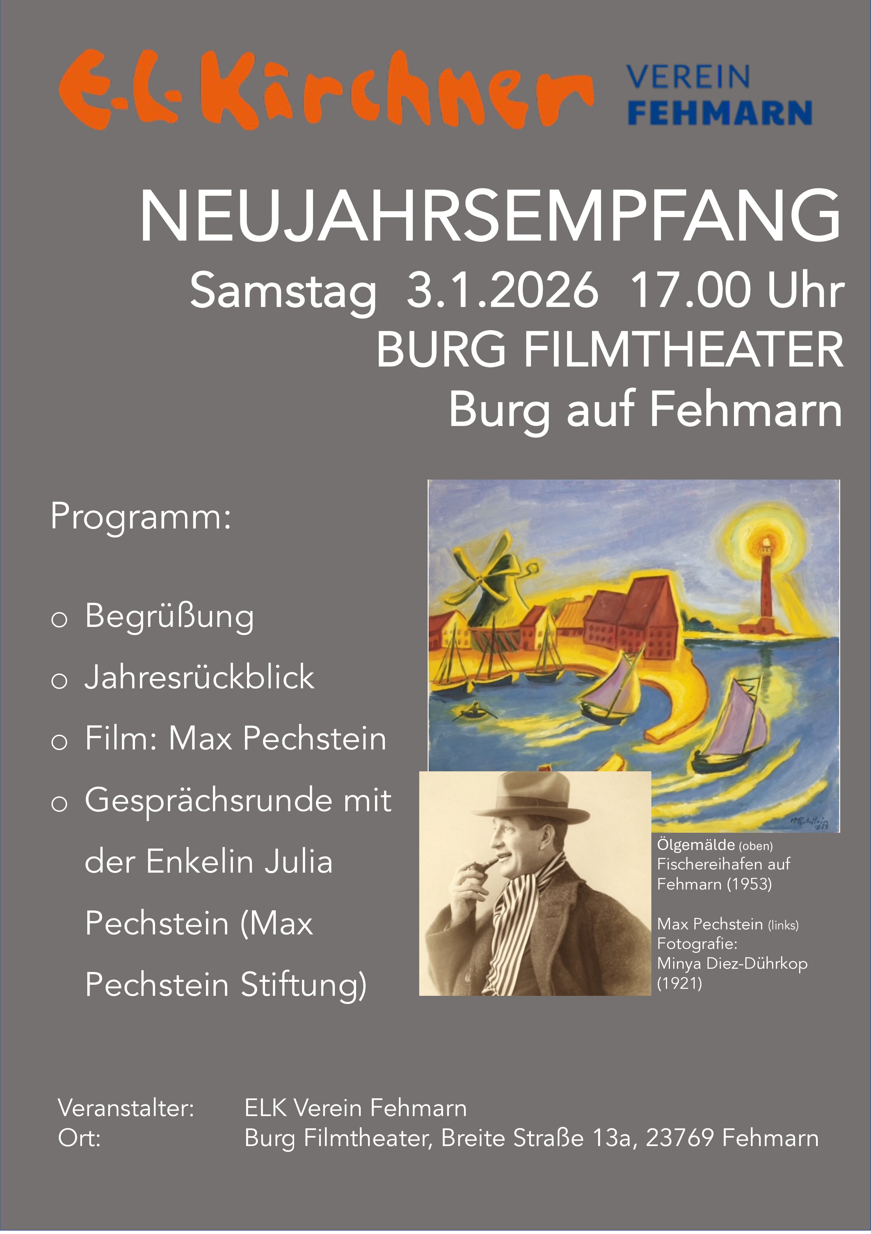 Die Badenden-Wandtafeln von Ernst Ludwig Kirchner am Filmtheater Burg auf Fehmarn